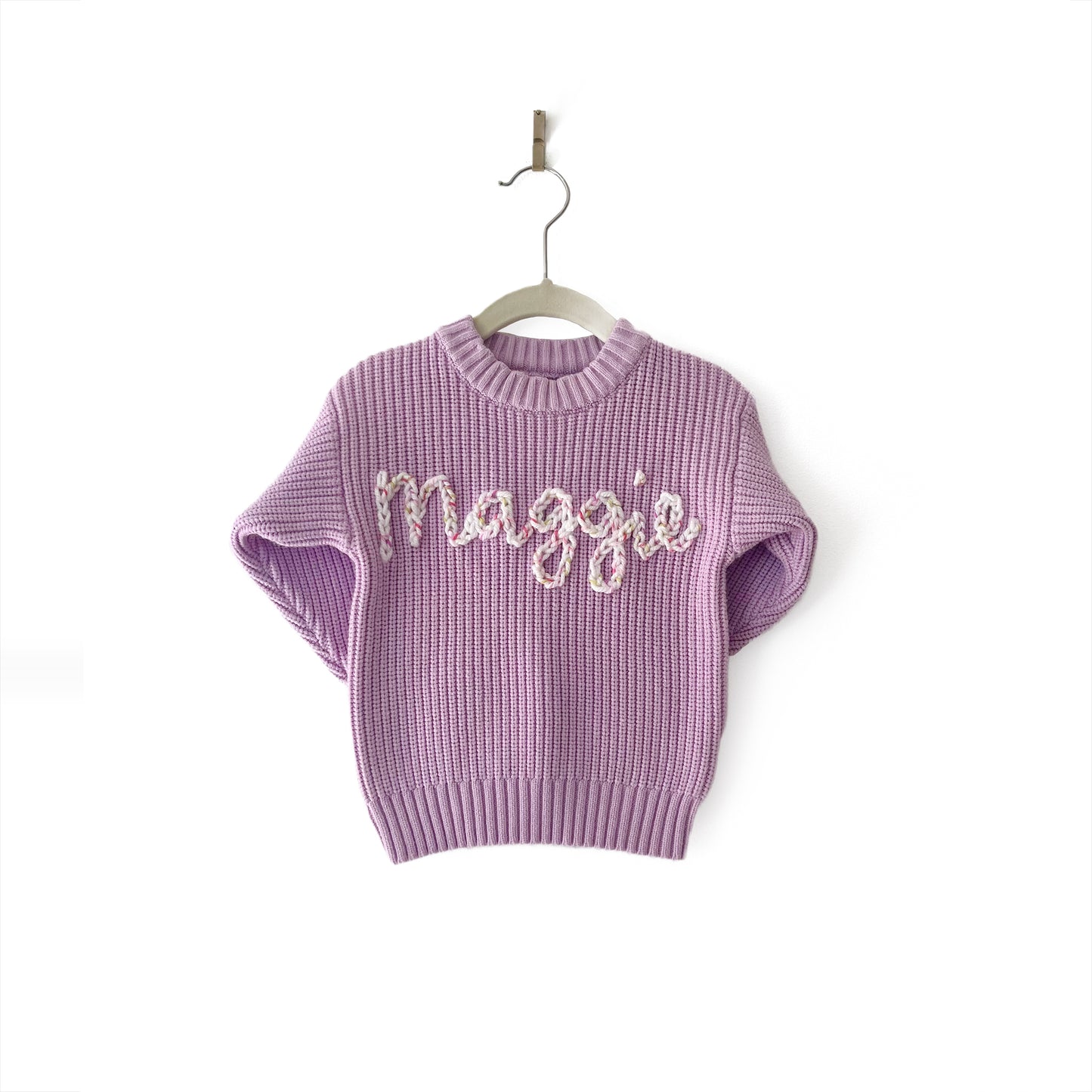 Lavender Hand Embroidered Sweater