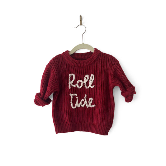 Roll Tide Hand Embroidered Sweater