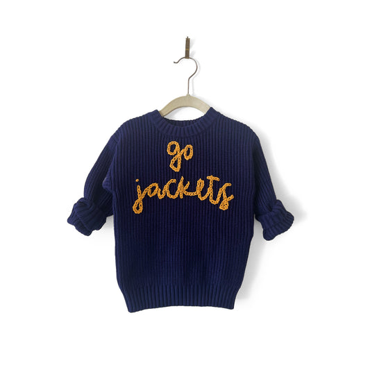 Go Jackets Hand Embroidered Sweater