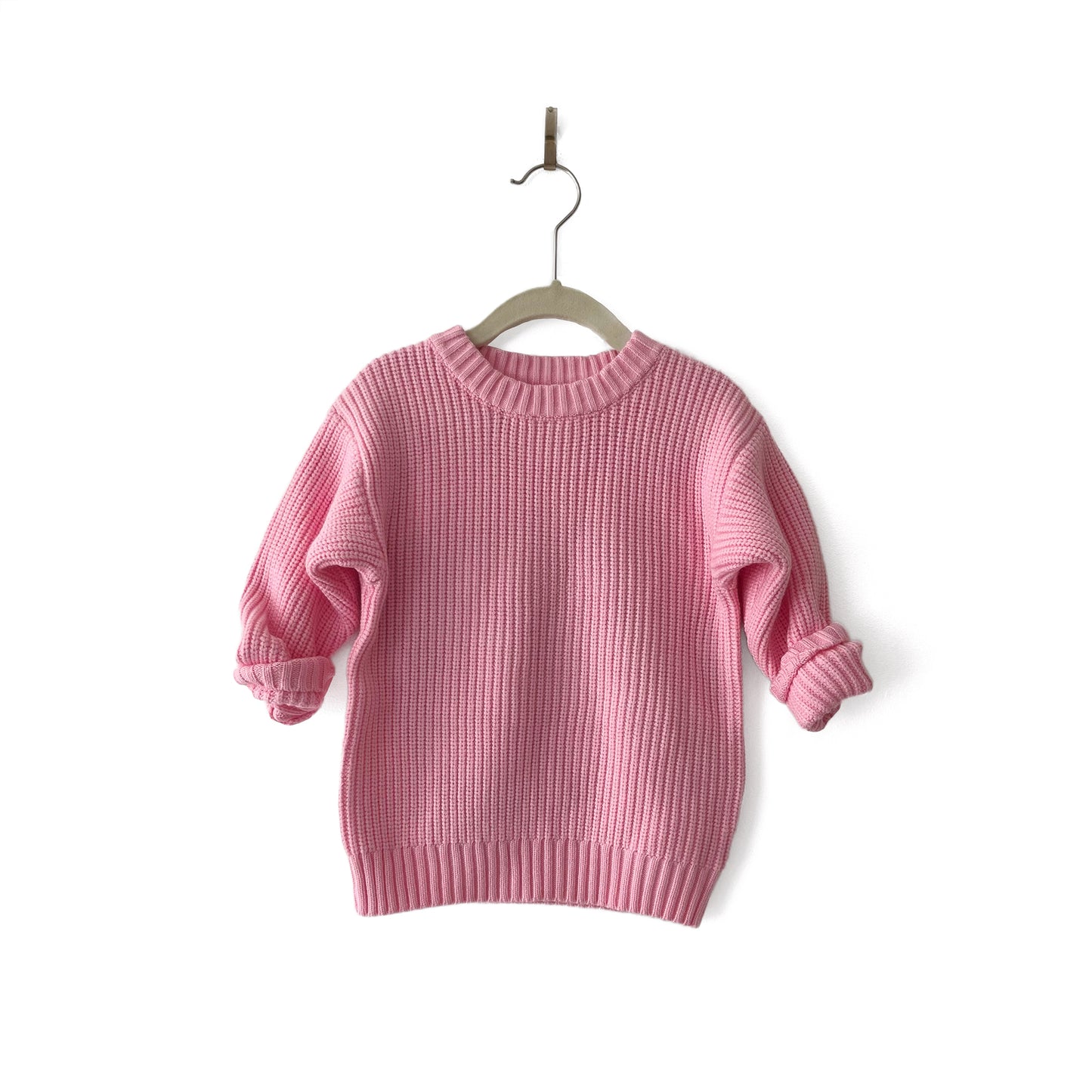 Bubblegum Pink Hand Embroidered Sweater